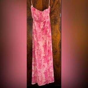 Chic Pink Floral Maxi Skirt